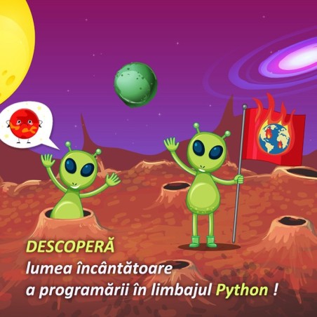 Super Aventura Python pe Marte, curs de programare pentru elevi (ebook, pdf) - autor: Vlad TUDOR