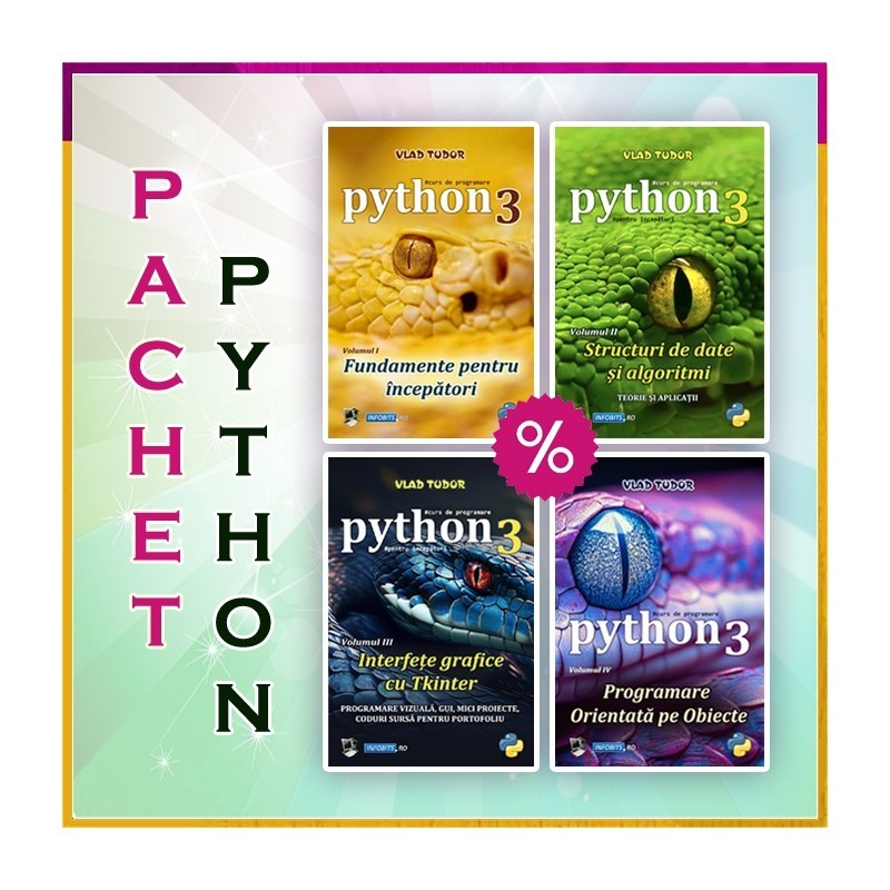 Pachet Python 3 - 4 cărți in format electronic (eBooks) pentru începători